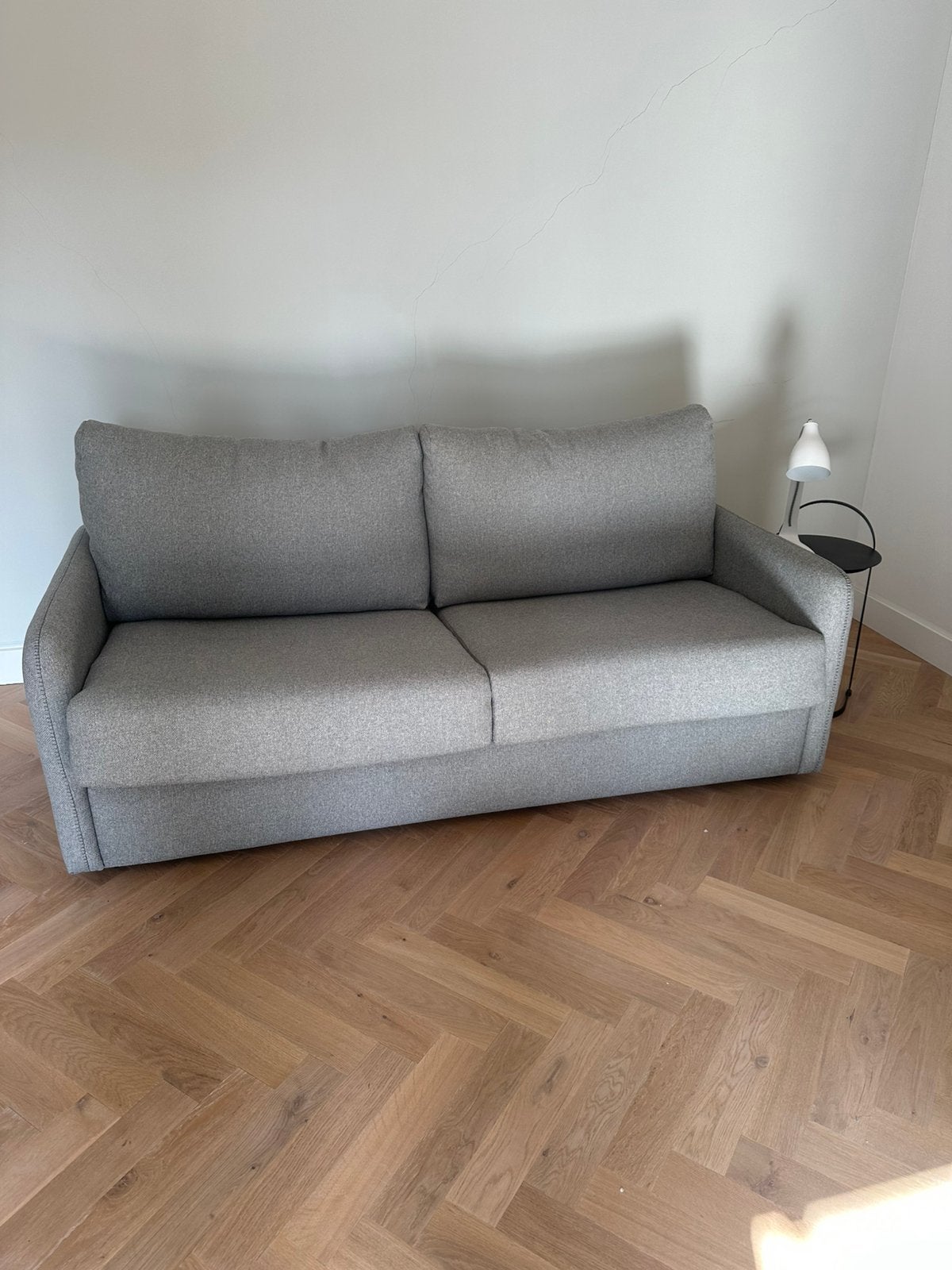 Slaapbank, Huis en Inrichting, Ophalen, Tweepersoons, Zo goed als nieuw, Grijs