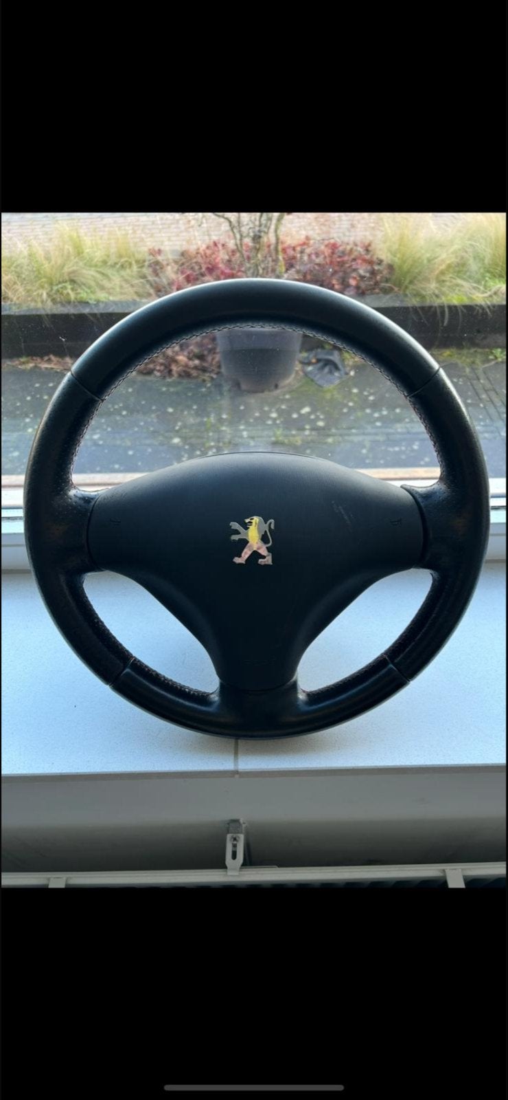Lederen stuurwiel met airbag voor Peugeot 107, Auto-onderdelen, Ophalen of Verzenden, Gebruikt, Peugeot