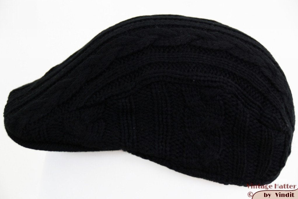 Flatcap Platte pet Hawkins gebreid zwart 54 - 61 new 1 size, Nieuw, Ophalen of Verzenden, Pet, 58 of 59 cm (L, 7¼ of ⅜ inch)