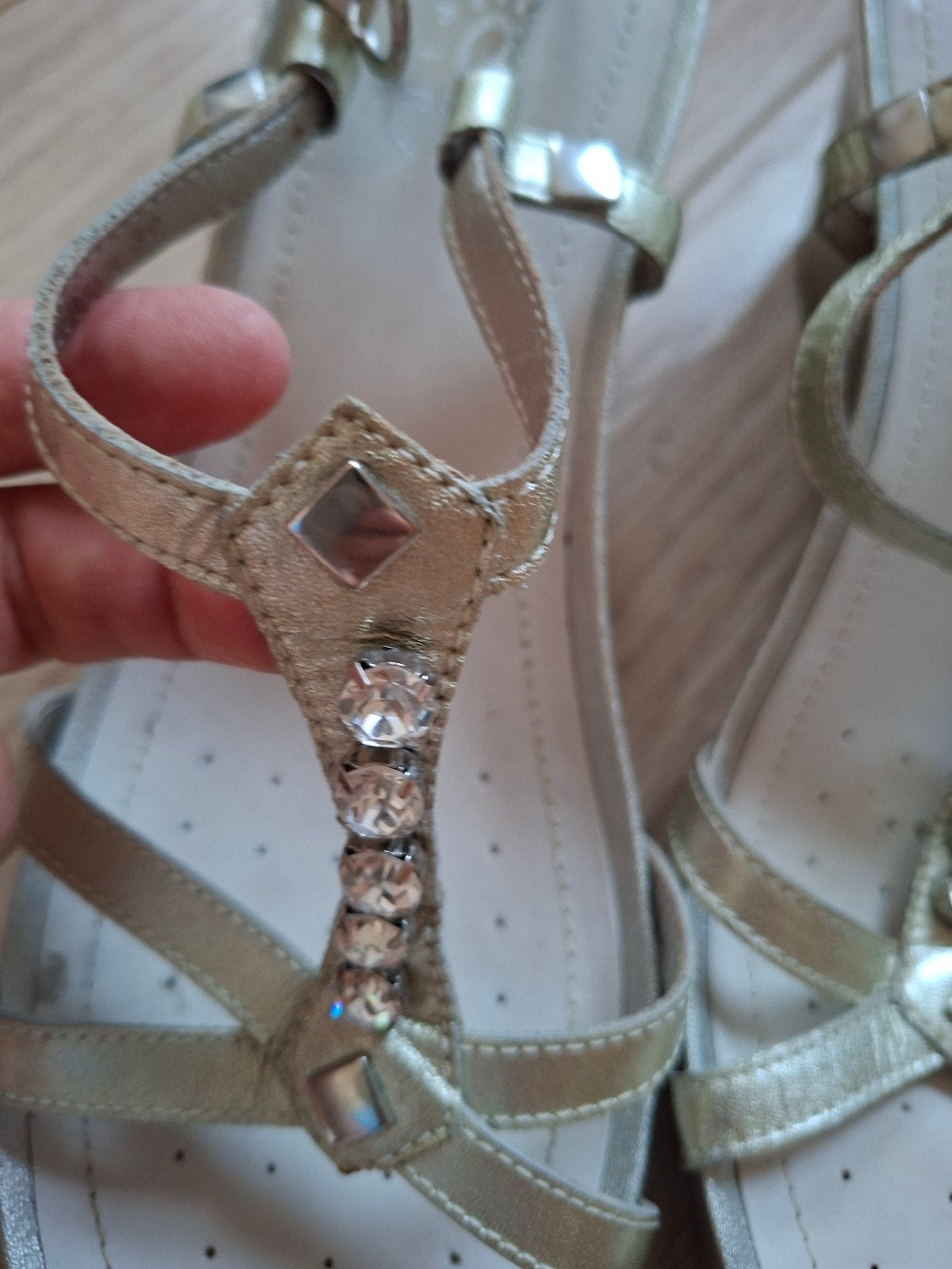 Gabor damesschoenen - zilverkleurig met diamanten mt 38,5-, Ophalen of Verzenden, Zo goed als nieuw, Zilver, Overige materialen