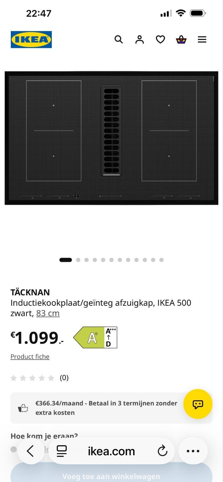Inductieplaat Ikea Tacknan Nieuw, Nieuw, Inbouw, Inductie, 4 kookzones