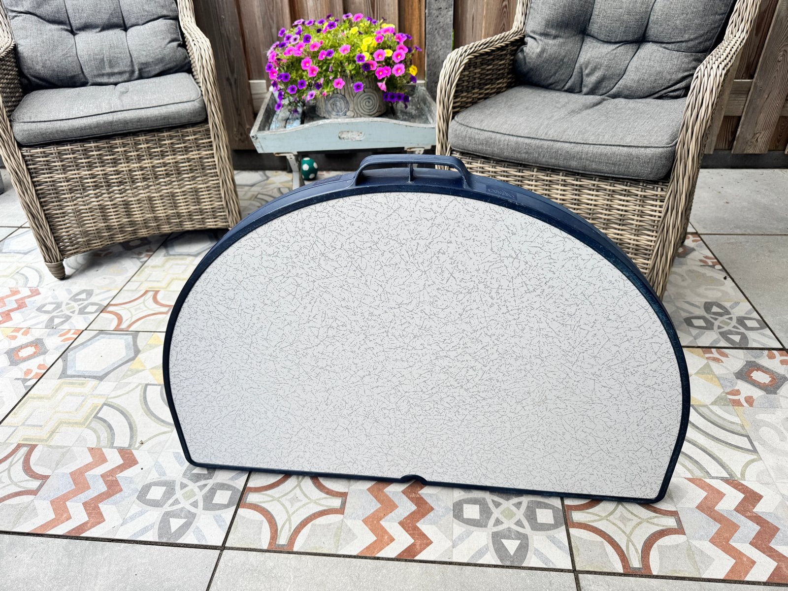 Crespo campingtafel ovaal inklapbaar, Ophalen, Gebruikt, Ovaal, Aluminium
