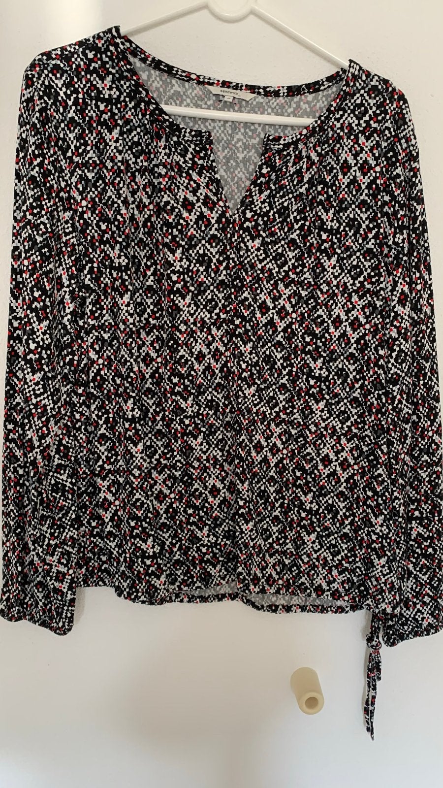 Sandwich Blouse Zwart/Wit/Rood Maat 40, Ophalen of Verzenden, Zo goed als nieuw, Maat 38/40 (M), Zwart