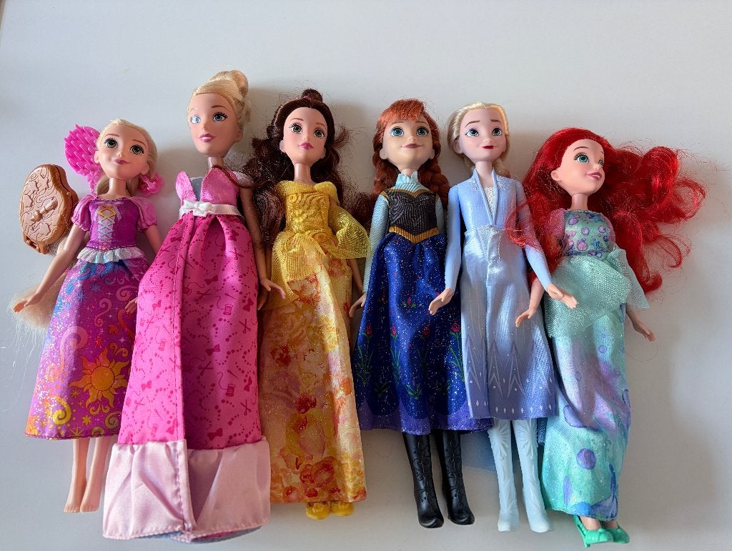 Set van 6 Disney prinsessen-poppen, Ophalen of Verzenden, Zo goed als nieuw, Barbie