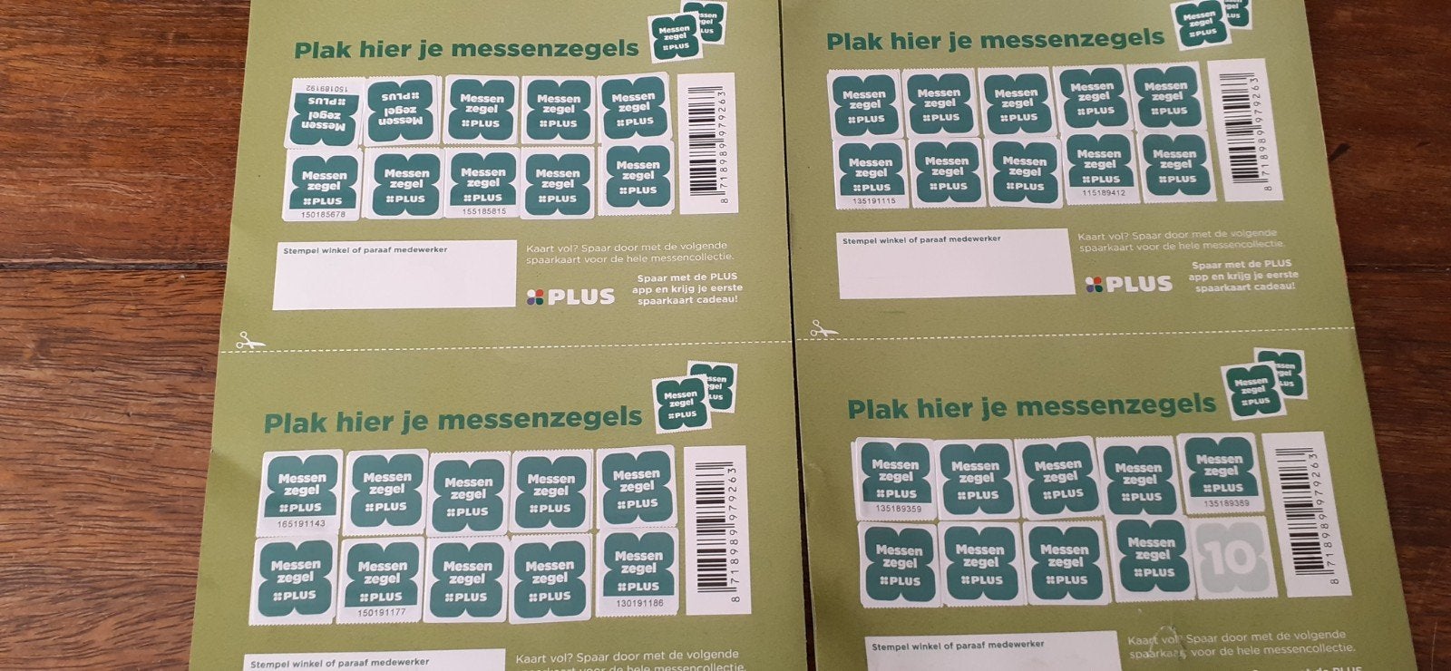 Plus messsenzegels, Plus, Ophalen