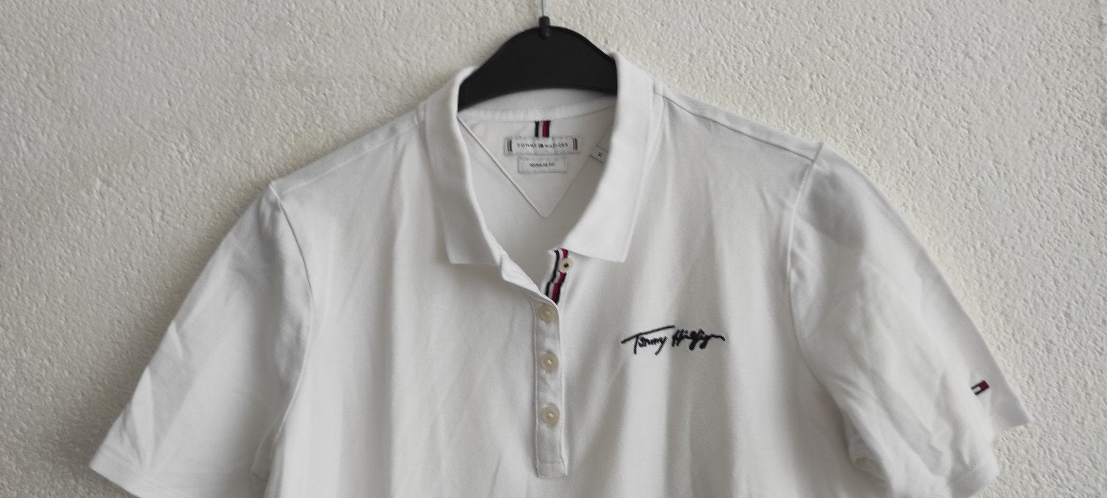 Tommy Hilfiger Polo Shirt - Wit - Maat XL, Wit, Maat 46/48 (XL) of groter, Ophalen of Verzenden, Zo goed als nieuw