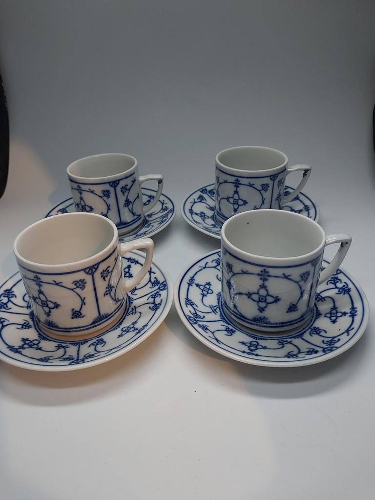 4 kleine(re) kop en schotels - Blue Saks Jäger, Ophalen of Verzenden