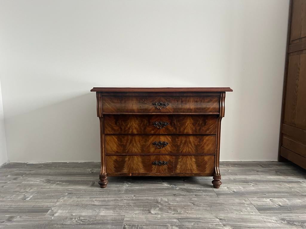 Klassieke Ladekast met Gebogen Laden 100x65x75 cm, Huis en Inrichting, Kasten | Ladekasten, Gebruikt, Minder dan 100 cm, 50 tot 100 cm