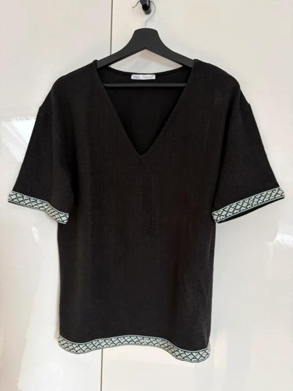 Zara blouse t-shirt oversized kleur zwart maat S, Zara, Ophalen of Verzenden, Zo goed als nieuw, Zwart