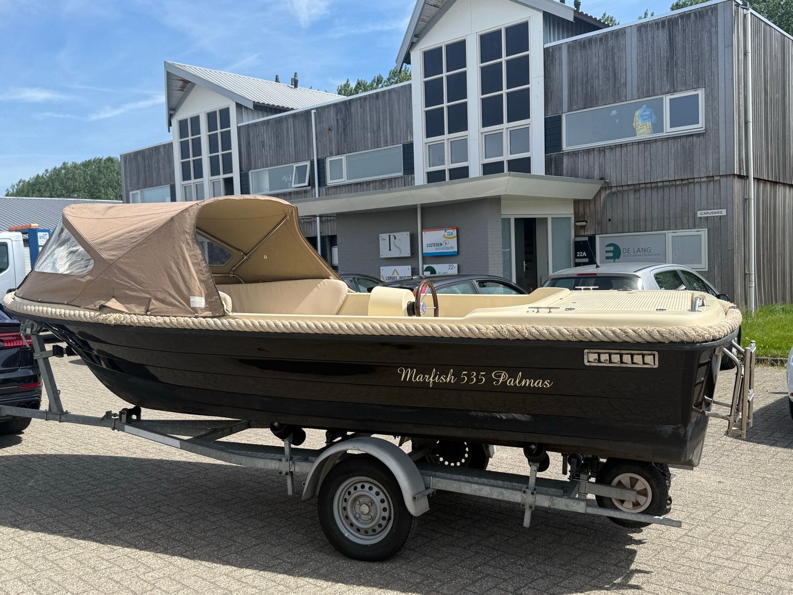 Marfish 535 Palmas met 15pk Yamaha motor en trailer, Watersport en Boten, Ophalen, Gebruikt, Binnenboordmotor, Benzine