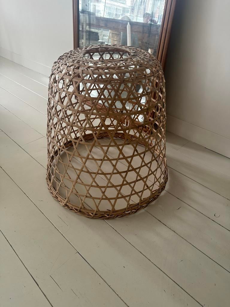 Rotan lampenkap, Huis en Inrichting, Lampen | Lampenkappen, Ophalen, Gebruikt, 50 cm of meer, Bruin