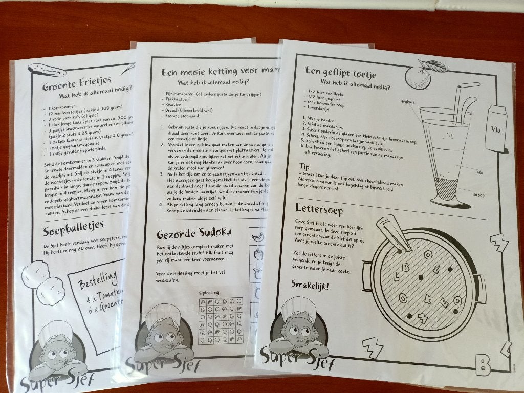 3 kleurplaten met kooksmuts en kleurpotloden - nieuw, Ophalen, Nieuw, Knutselen