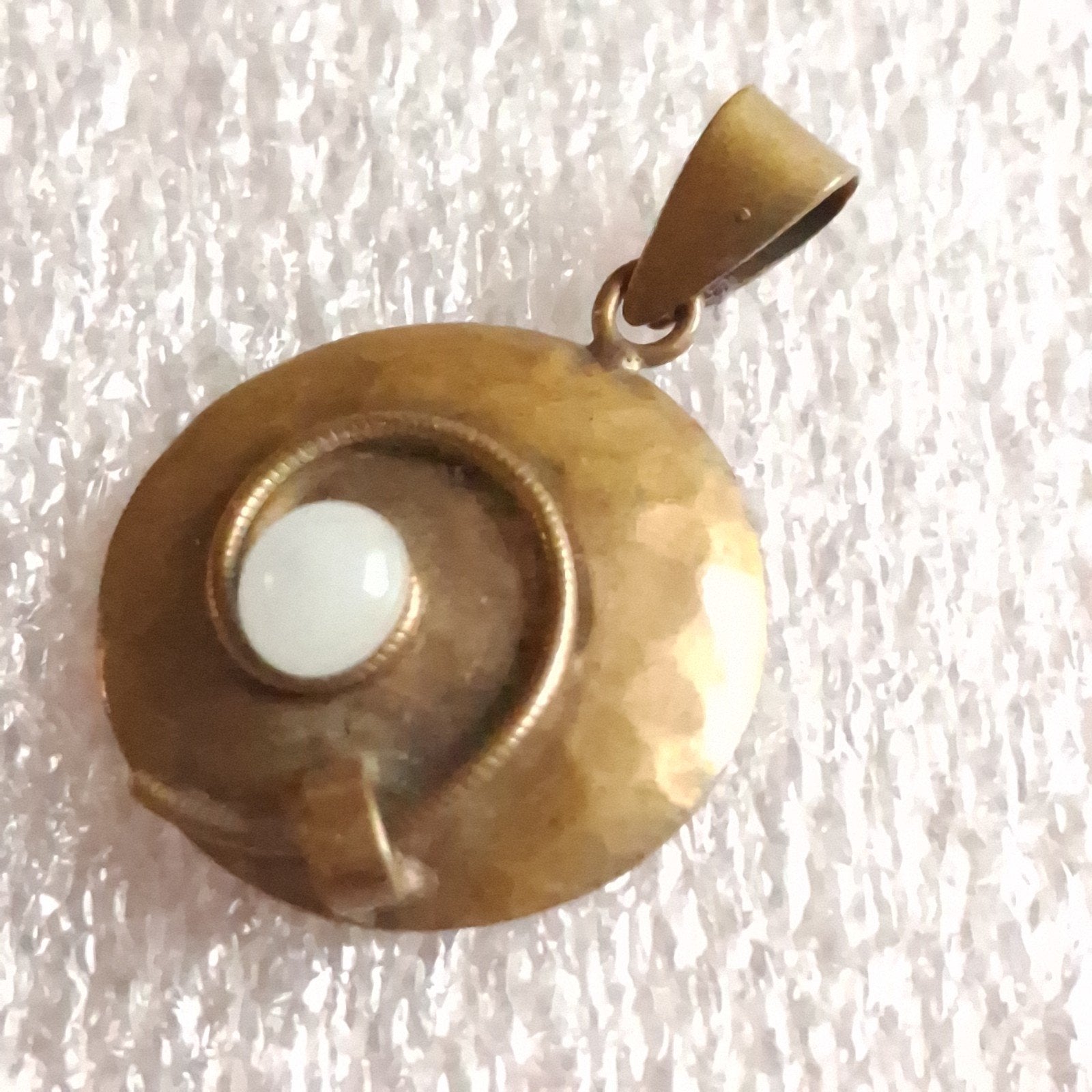 Hamerslag Koper 1930 Art Deco Hanger, Verzenden, Zilver, Overige materialen