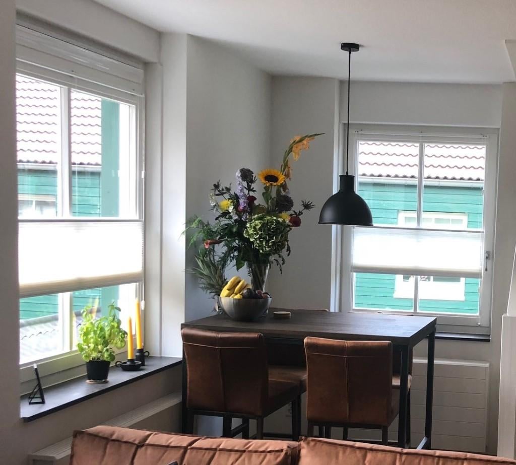 KARWEI dubbel plisségordijn lichtdoorlatend wit, Huis en Inrichting, Stoffering | Gordijnen en Lamellen, 100 tot 150 cm, Zo goed als nieuw