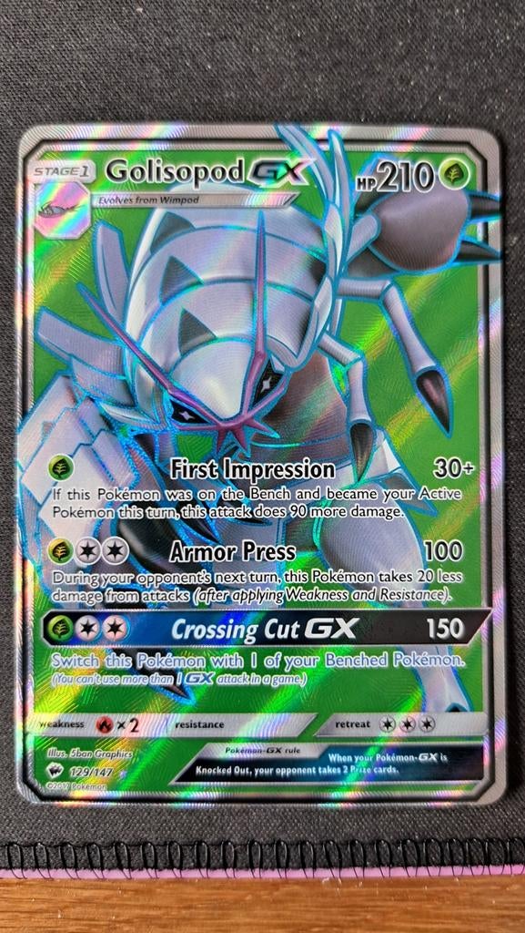 Golisopod GX Burning Shadows BUS 129 Pokémon, Verzenden, Nieuw, Losse kaart, Foil