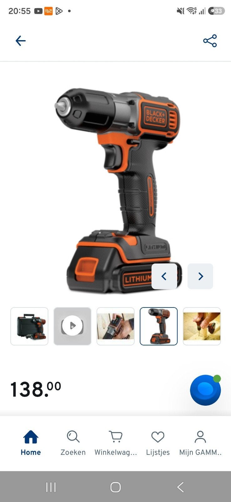 BLACK+DECKER Accuboormachine ASD184K - Zo goed als nieuw, Ophalen of Verzenden, Zo goed als nieuw, 600 watt of meer, Boor- en Schroefmachine
