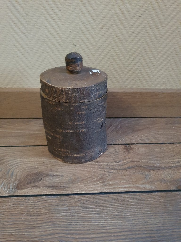 Oude Beuken houten tabakspot, Ophalen of Verzenden