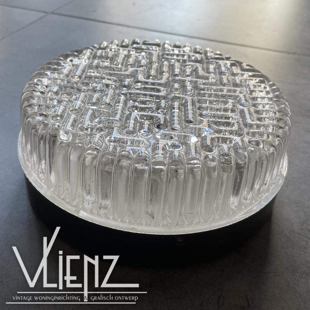Vintage, midcentury space age, plafondlamp, wandlamp glas, Verzamelen, Retro, Huis en Inrichting, Ophalen of Verzenden