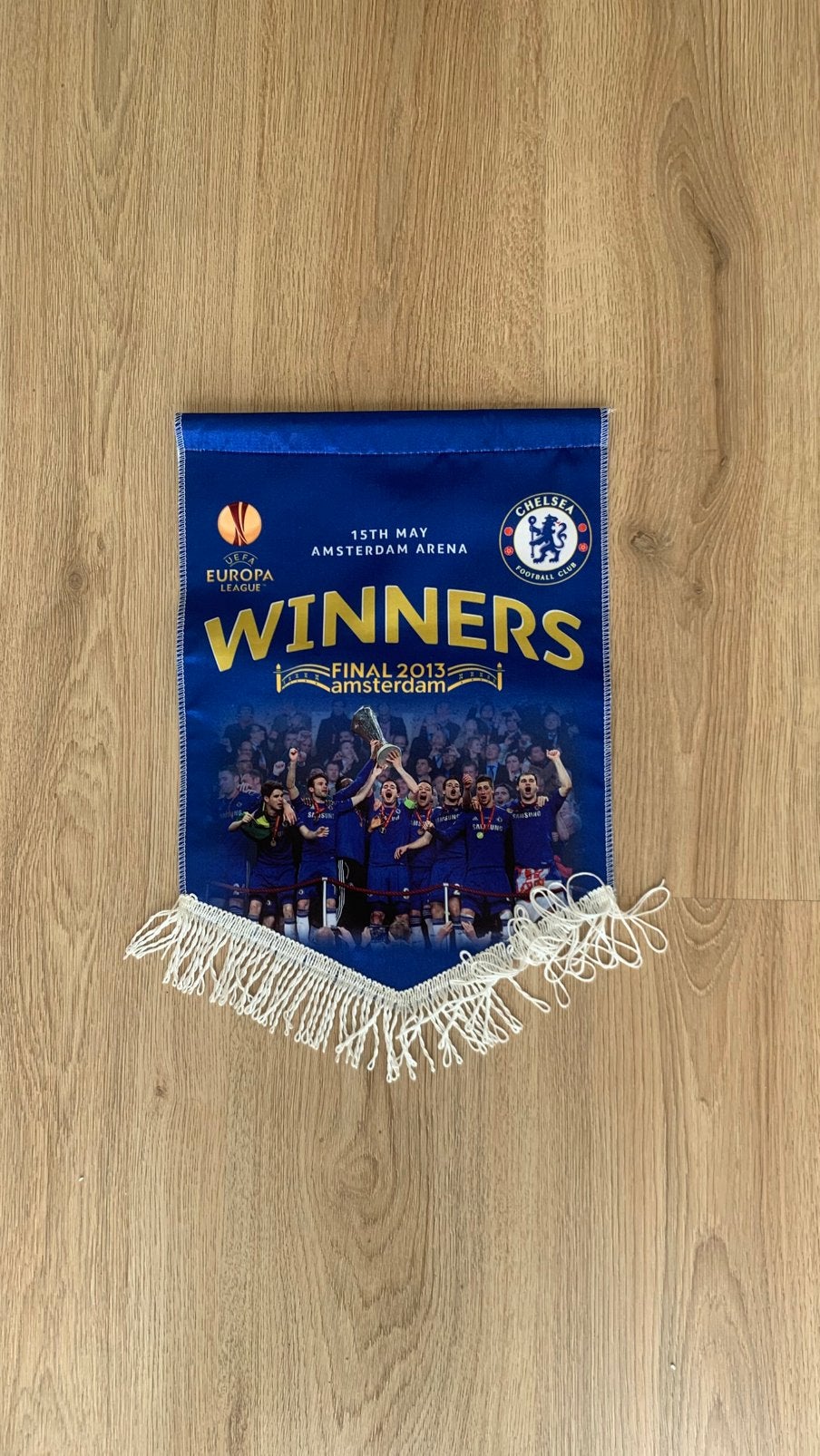Chelsea FC Europa League Winners 2013 Vaandel – Officieel, Ophalen of Verzenden, Zo goed als nieuw
