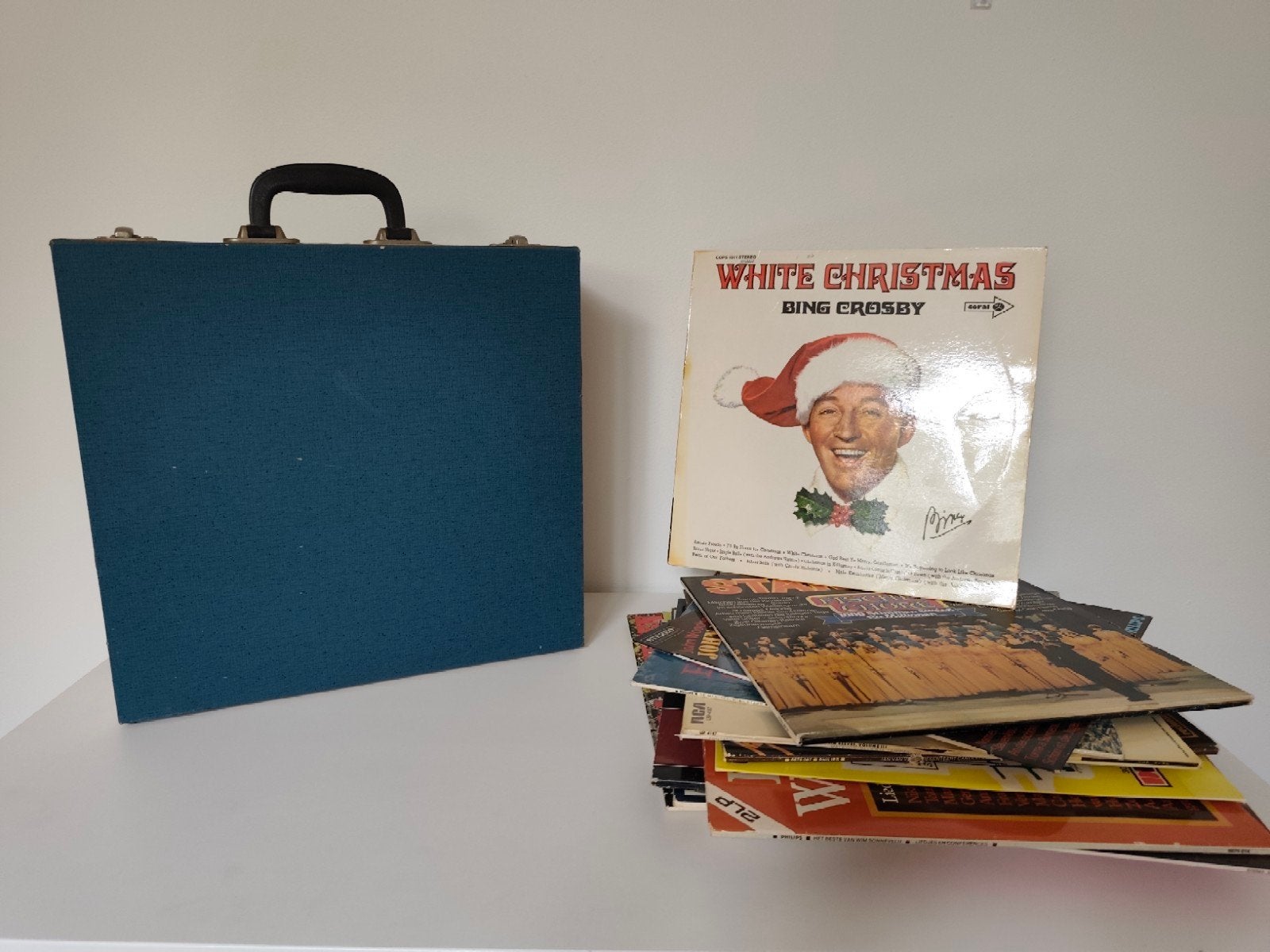 Grote collectie vinyl platen met opbergkoffer, Ophalen, Gebruikt, Overige genres, LP