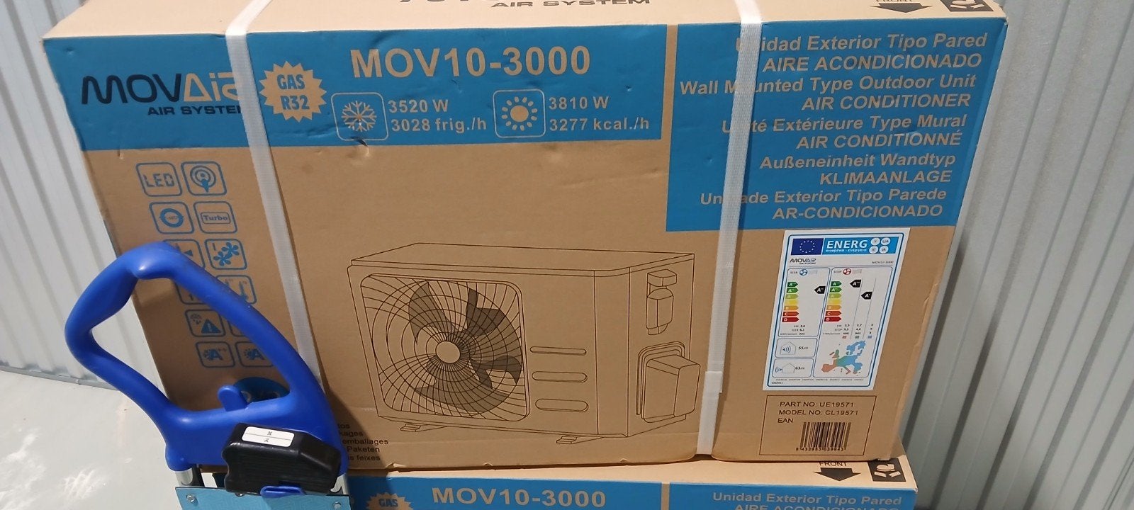 4x MOVair MOV10-3000 Wandgemonteerde Inverter Split Airco, Witgoed en Apparatuur, Ophalen, Koelen en Ontvochtigen, Afstandsbediening