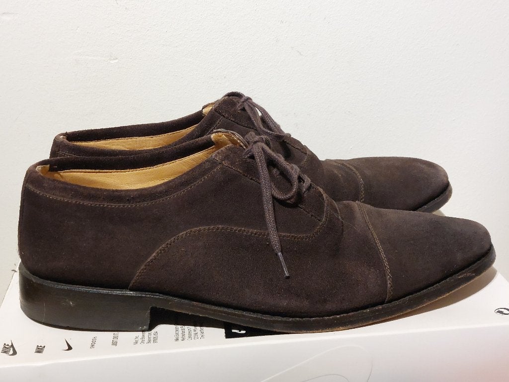 ambiorix suede captoe maat 43 zool doorgelopen., Kleding | Heren, Ambiorix, Bruin, Ophalen of Verzenden, Gedragen