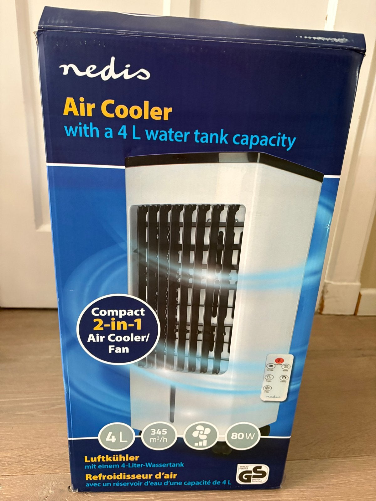 Nedis Air Cooler - Zo goed als nieuw, 2-in-1 Air Cooler/Fan, Ophalen, Tafel- of Grondventilator, Minder dan 60 m³, Ventileren