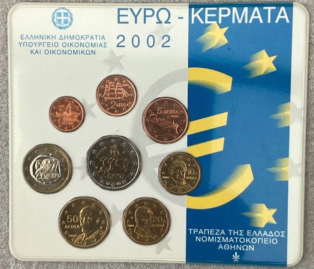 Euro Jaarset 2002 Griekenland, Postzegels en Munten, Munten | Europa | Euromunten, Ophalen of Verzenden, Griekenland, Overige waardes