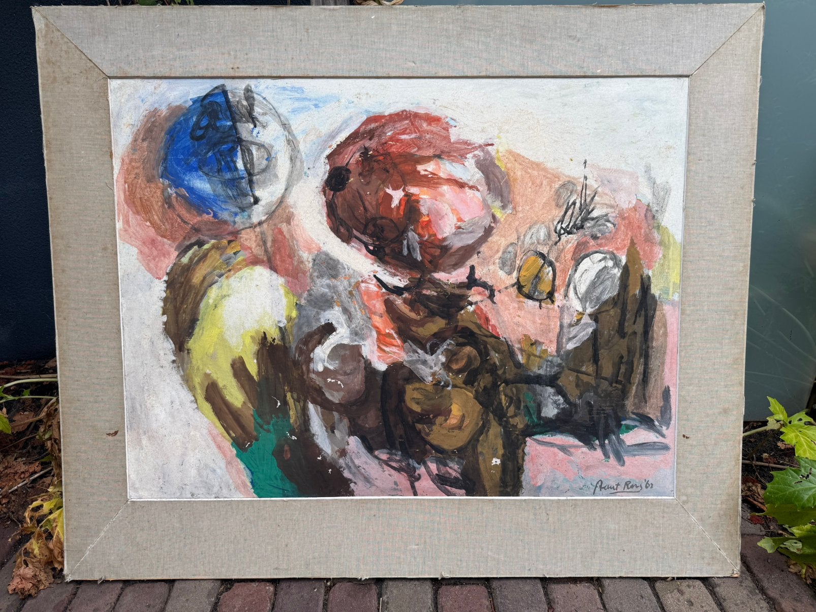 Gouache van Anton Rooskens Cobra kunstenaar, Ophalen
