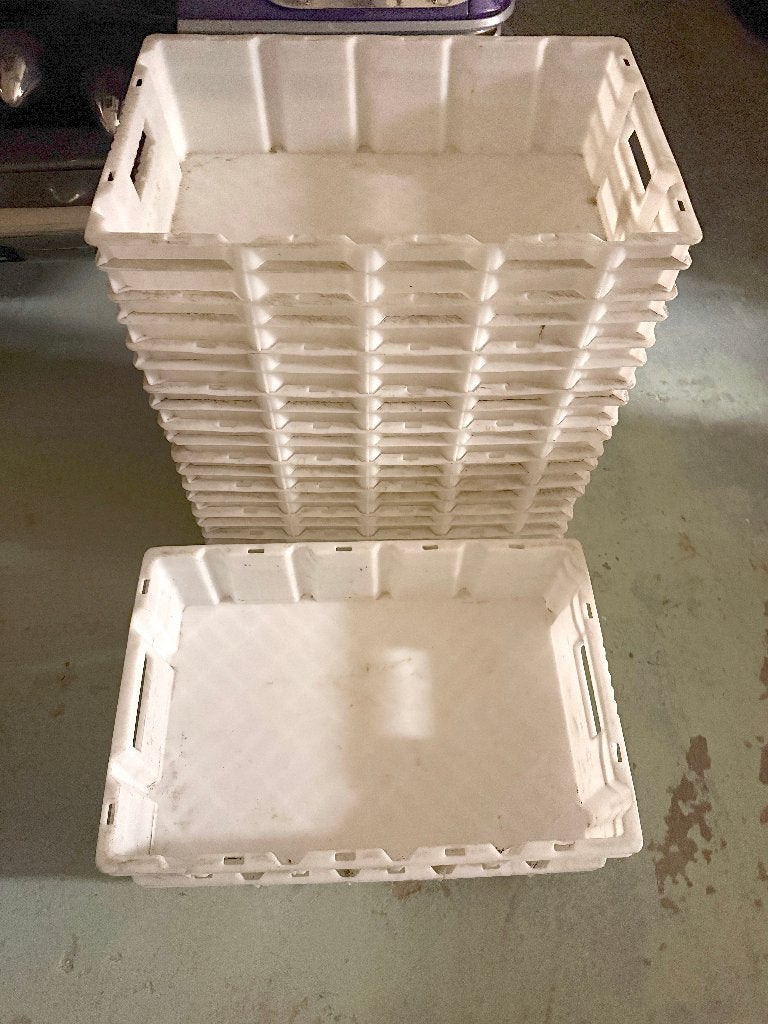 Handige witte opbergbakken/kratten, Ophalen, Gebruikt, 40 tot 60 cm, 50 tot 75 cm