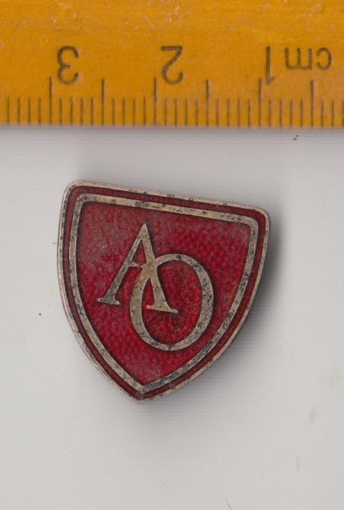 AO emaille Radio Logo embleem schildje, Ophalen of Verzenden