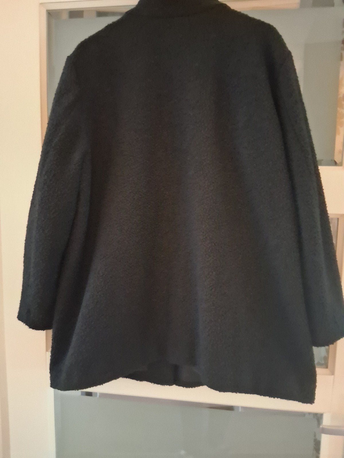 Zwart teddy jasje in A-lijn, Ophalen of Verzenden, Zo goed als nieuw, Maat 46/48 (XL) of groter, Zwart