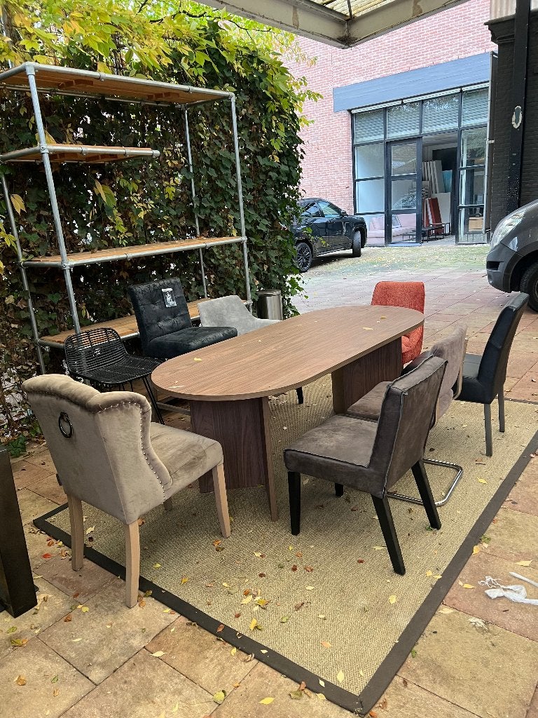 Tafel met stoelen, Huis en Inrichting, Ophalen, Gebruikt, 50 tot 100 cm, Overige vormen