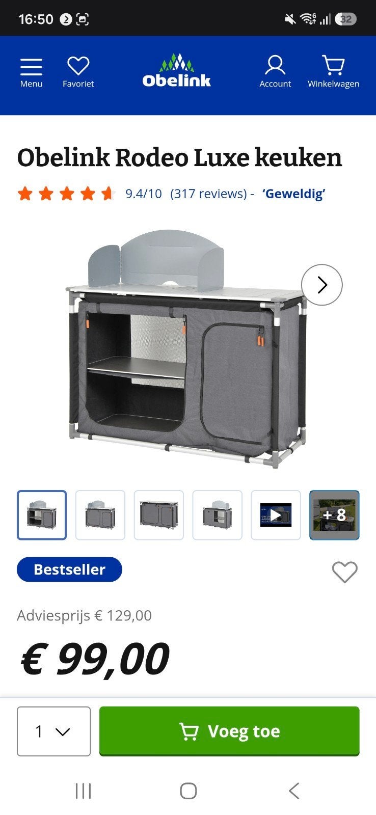 Obelink Rodeo Luxe keuken / campingkast, Ophalen, Zo goed als nieuw