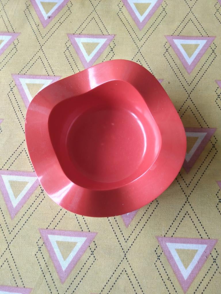 Vintage, retro, rode asbak, kleiner model, Ophalen of Verzenden, Gebruikt, Asbak