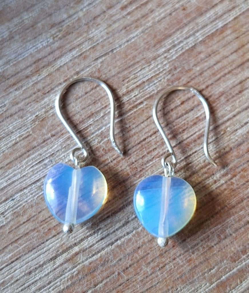 handgemaakte oorbellen echt zilver en opaliet, Hangers, Verzenden, Wit, Nieuw