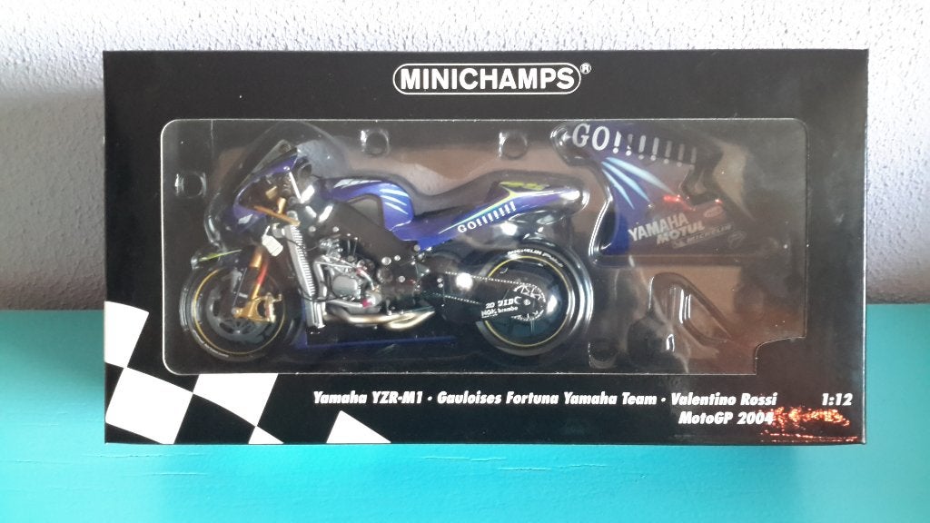 Minichamps Rossi motogp-2004 Go..!!!!! version 1:12 Yamaha, Hobby en Vrije tijd, Ophalen, Zo goed als nieuw, 1:9 t/m 1:12, Motor