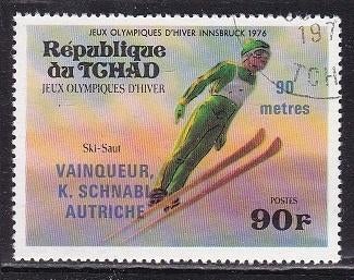 4368 - Tsjaad michel 732 gestempeld , Olympische Winter, Postzegels en Munten, Postzegels | Afrika, Verzenden, Overige landen