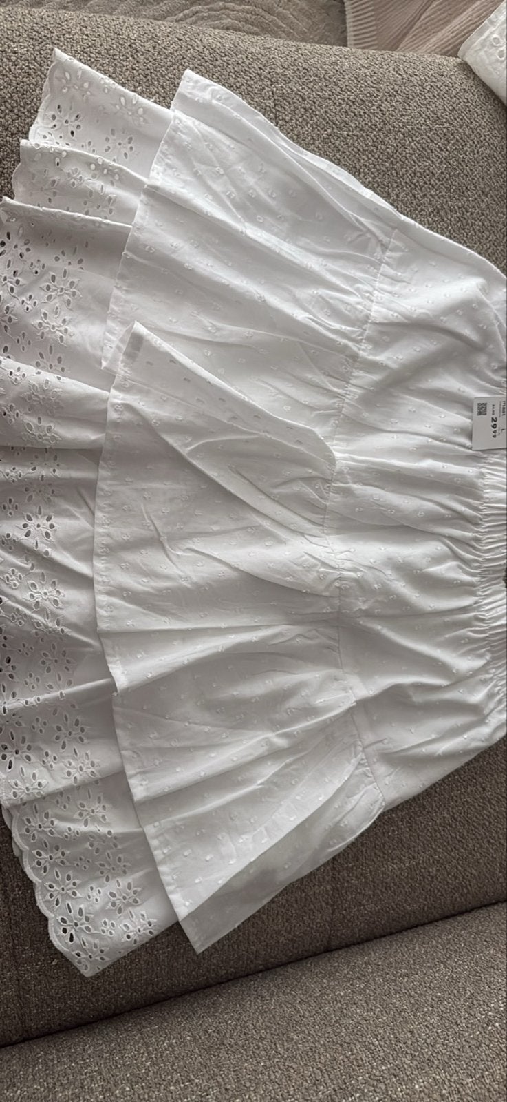 Witte broderie rok met kant | luchtige zomerrok mt. S/M/L/XL, Kleding | Dames, Rokken, Verzenden, Wit, Nieuw, Maat 36 (S)