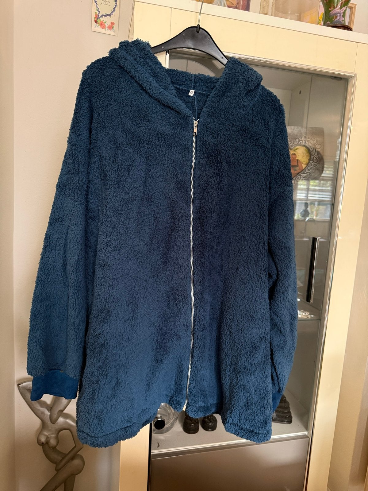 Nieuwe Chic Me Teddy Jas - Blauw, Maat 54/56, Ophalen of Verzenden, Nieuw, Blauw, Jas of Mantel