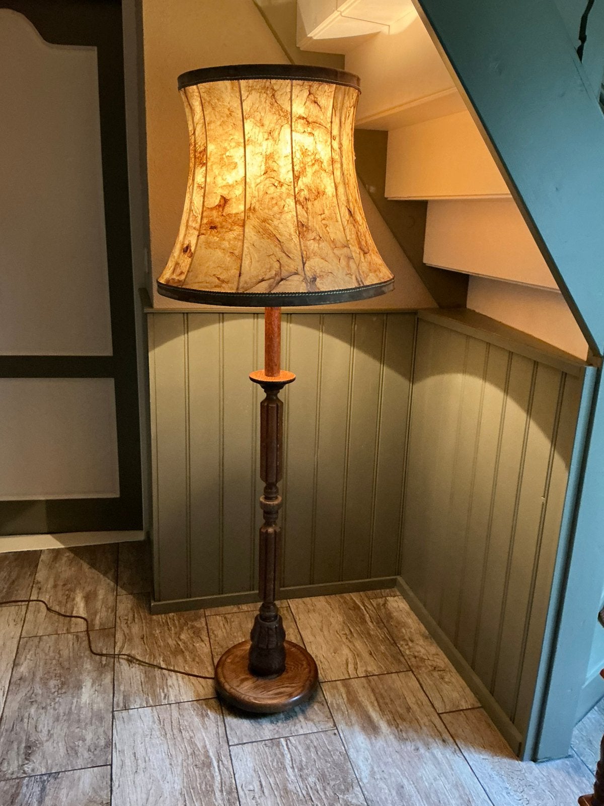 Sfeervolle vintage vloerlamp ,kap blaas, Ophalen of Verzenden, 150 tot 200 cm