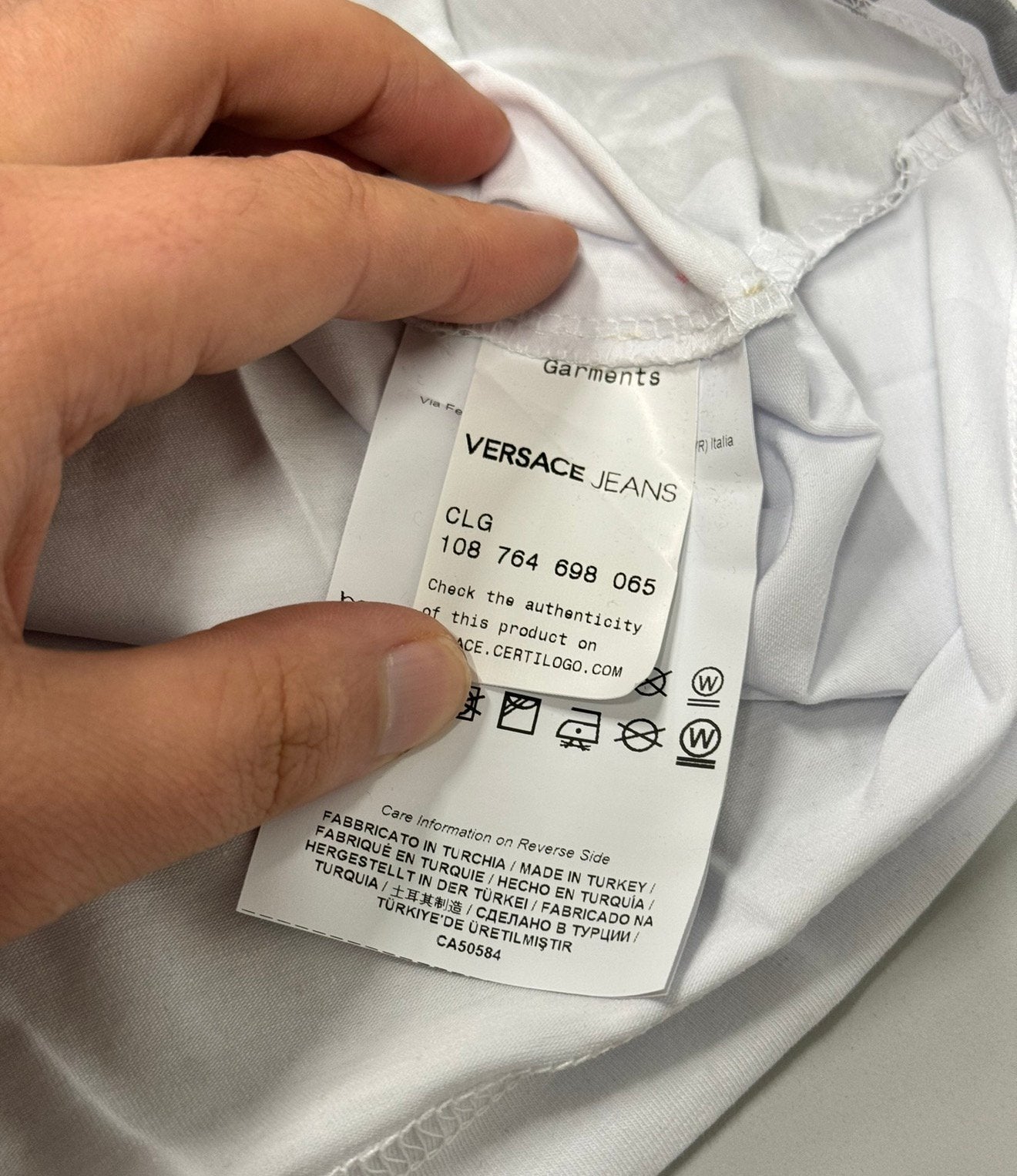 VERSACE Jeans T-shirt lange mouwen Nieuw + Labels + Code, Wit, Nieuw, Ophalen of Verzenden, H