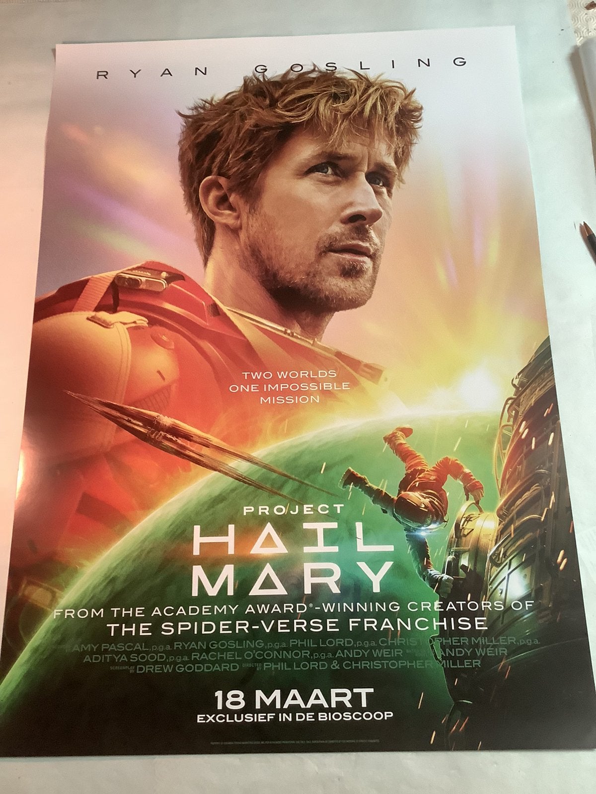 HAIL MARY   FILMPOSTER   70-100 cm, Ophalen of Verzenden, Zo goed als nieuw, Deurposter of groter, Film en Tv