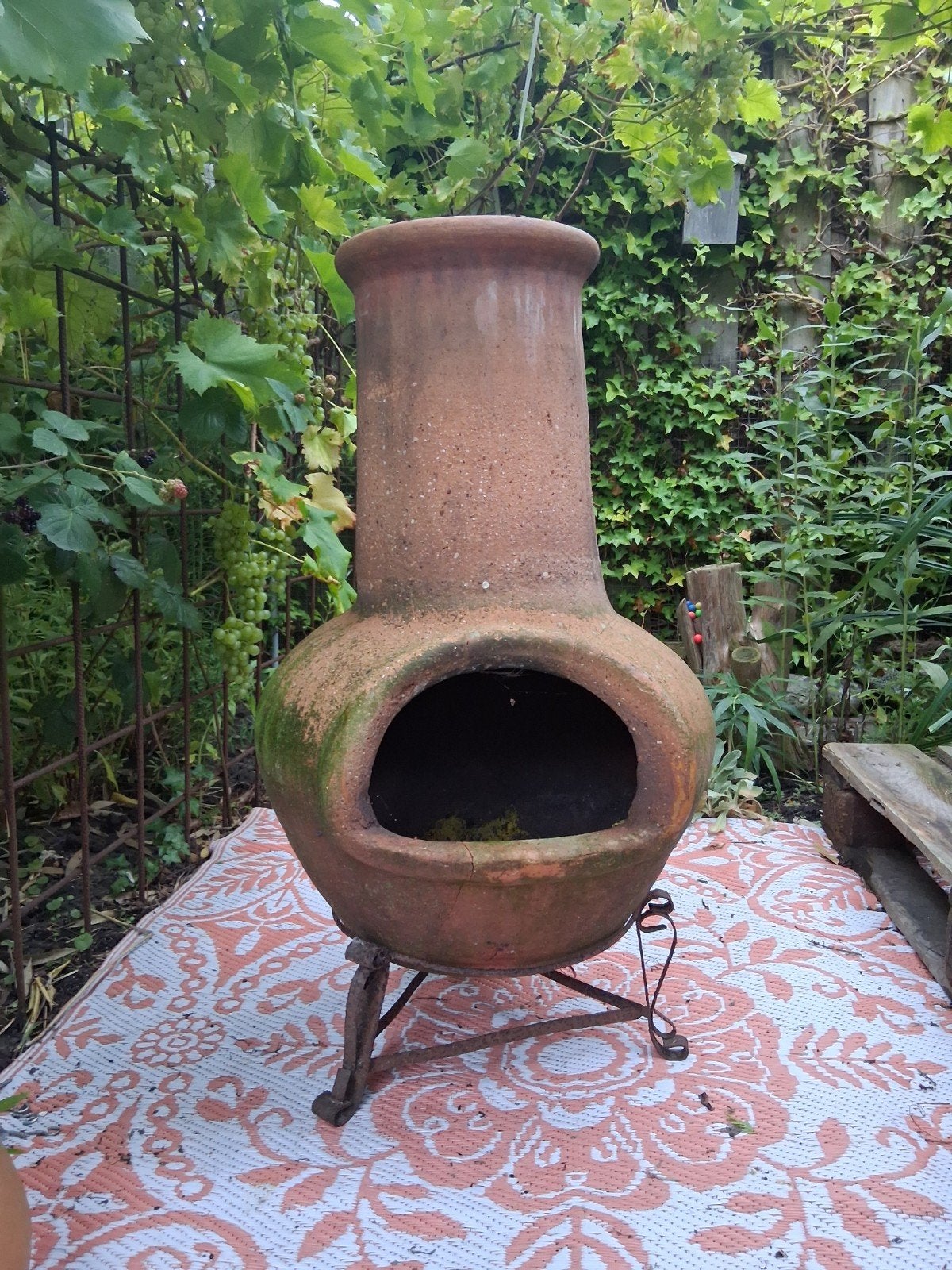 Terracotta Vuurkorf/Vuurton - 80cm Hoog, 45cm Breed, Tuin en Terras, Vuurkorven, Ophalen, Gebruikt, Vuurkorf