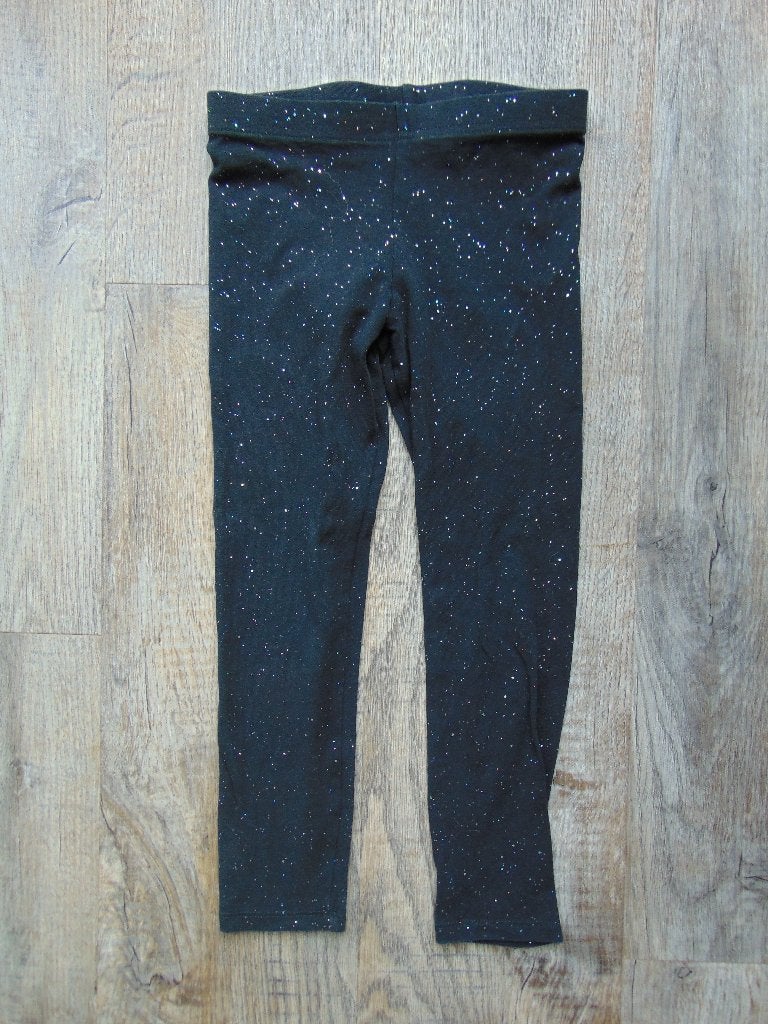 Zwarte legging broek met glitters maat 128, Broek, Meisje, Ophalen of Verzenden, Zo goed als nieuw