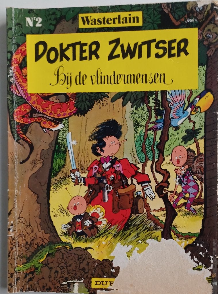 dokter zwitser bij de vlindermensen stripboek, Gelezen, Wasterlain, Eén stripboek, Ophalen of Verzenden