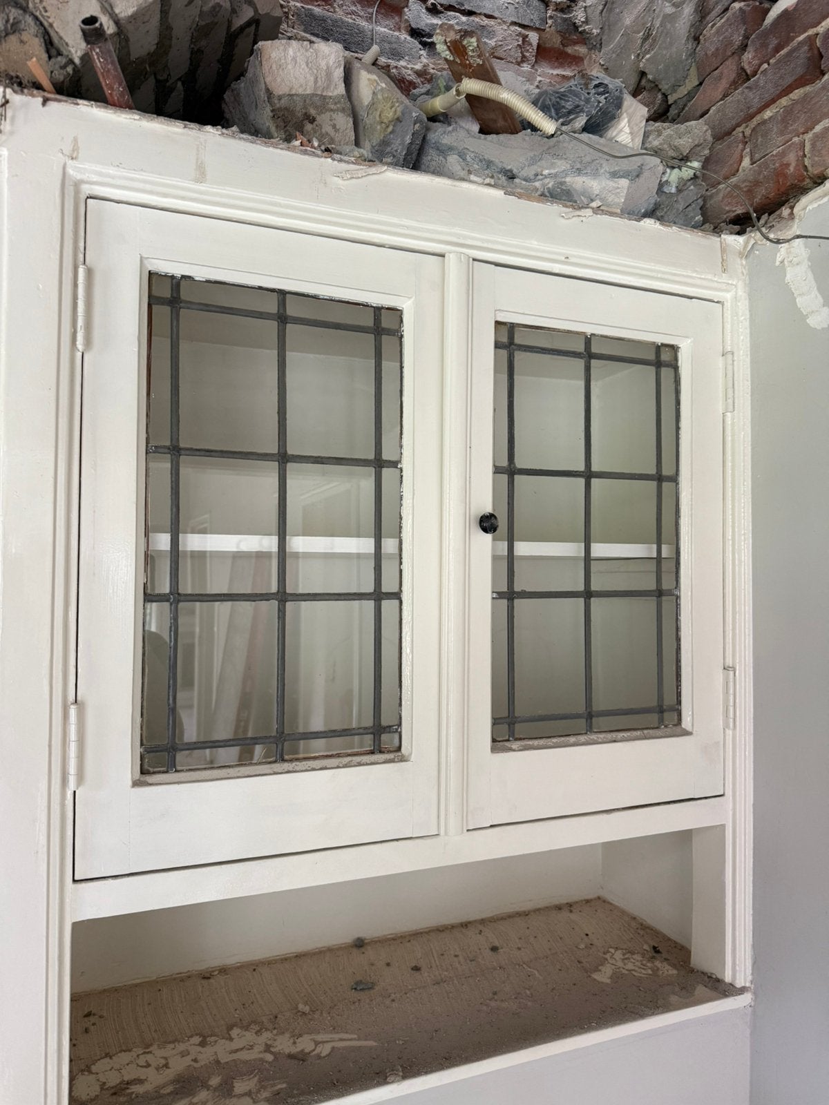 Set kastdeurtjes met glas in lood - 2 sets beschikbaar, Huis en Inrichting, Ophalen, Gebruikt, Klassiek, X
