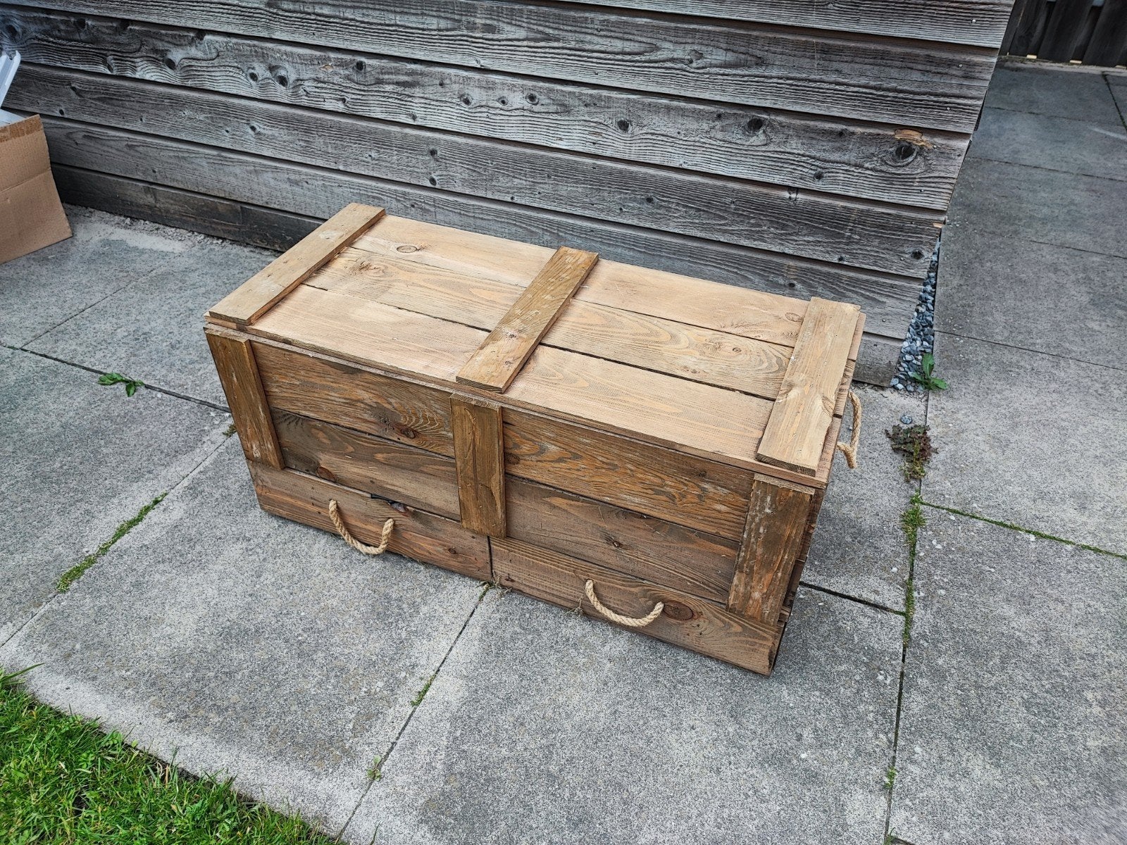 Houten kist met lade - Opbergkist - Schoenenkast, Ophalen, Gebruikt, 50 tot 100 cm, 100 tot 125 cm