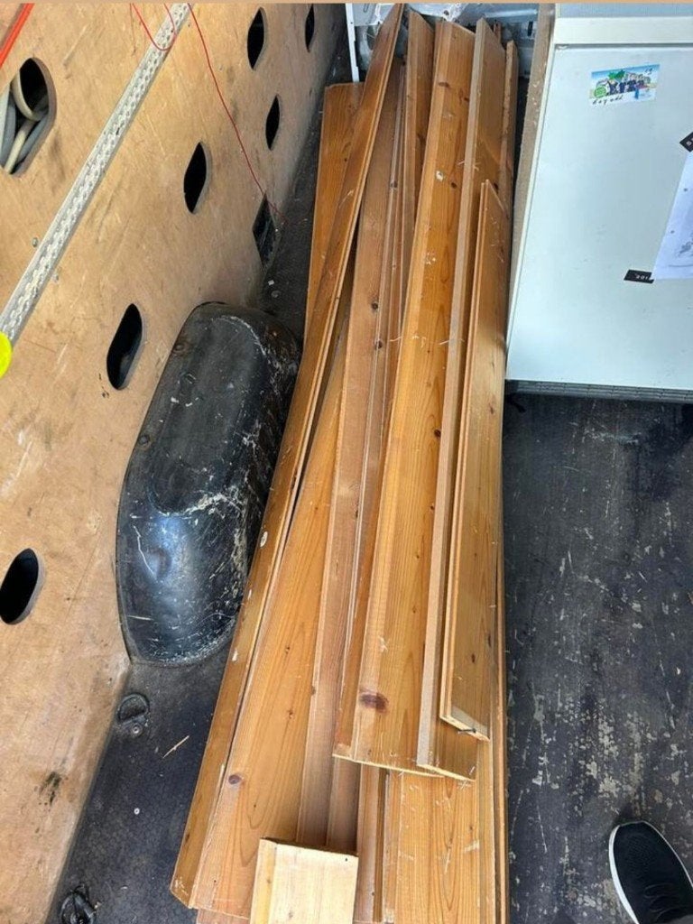 Te koop planken Afm 5 stuks., Doe-het-zelf en Verbouw, Gebruikt, Minder dan 25 mm, Ophalen of Verzenden, Plank