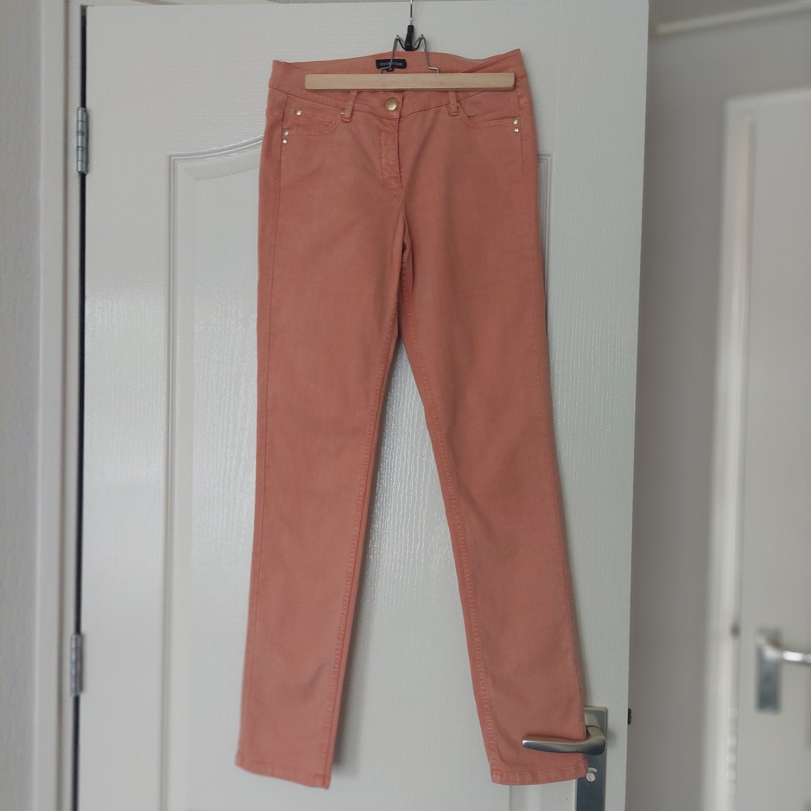 Caroline Biss zalm/licht koralen broek,maat 38, Ophalen of Verzenden, Zo goed als nieuw, Maat 38/40 (M), Lang